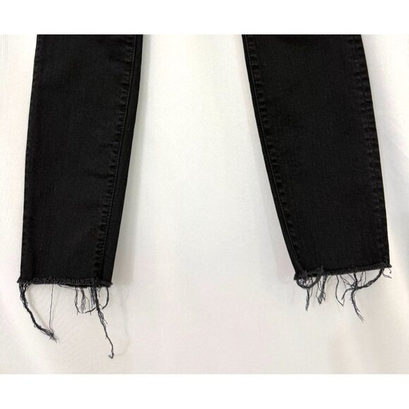 Mother The Pixie Ankle Fray Jeans in Not Guilty Black Exposed Button Fly Size 27 - Picture 5 of 11
